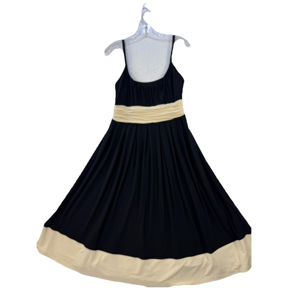 VTG Y2K Babydoll Dress women's‎ 6 Black & Cream Stretch Retro Fairy Goth Glam
